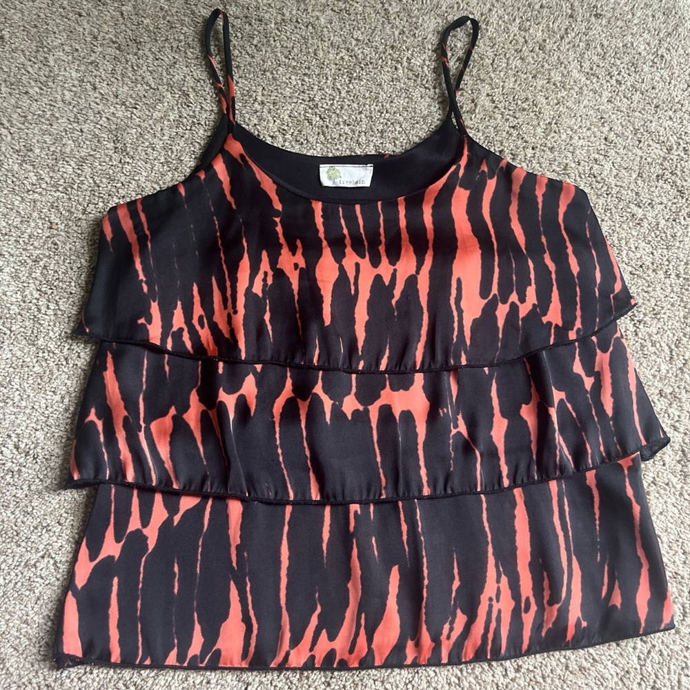 Small Black and Orange Women's Layered Top